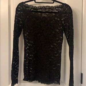 Black lace layering top